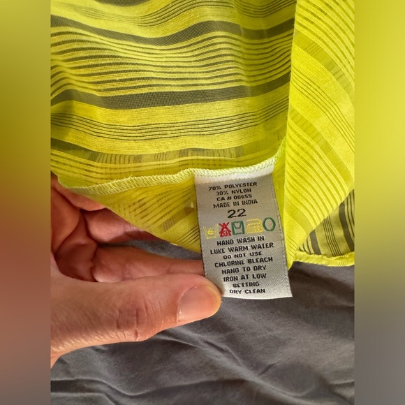 🟢MXM neon green/yellow summer sheer top. Size 22.🟢 - Picture 5 of 7
